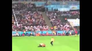 Man Vitaly Runs across field at World Cup Final 2014 [upl. by Eniamor]