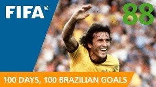 100 Great Brazilian Goals 88 Zico Spain 1982 [upl. by Mosley569]