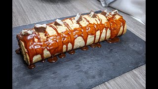 Swiss Roll with caramel sauce and coffe [upl. by Oona332]