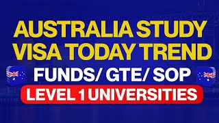 Australia Study Visa Today Trend  FundsGTESOPLevel 1 Universities  Godwit overseas [upl. by Brandais]