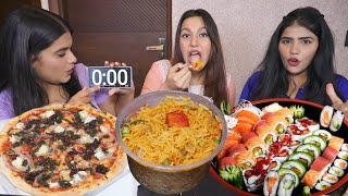 Rs 100 Food vs Rs 500 Food vs Rs 1000 Food Challenge  3x Sushi Pizza and Biryani Challenge [upl. by Lucinda]