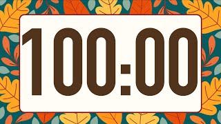 100 Minute Fun Fall Leaves Timer Warm Harp Alarm at End No Music [upl. by Ioves]