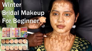 Winter Bridal Makeup Best Affordable Bridal Makeup For Beginners Step By Step Makeup Tutorial [upl. by Nairehs]