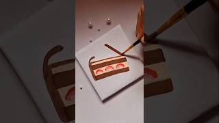 Mini Canvas Painting idea🖌 🍰🍰 art painting canvas canvaspainting trnding ytshorts diy [upl. by Gaiser]