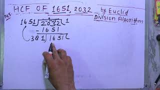 use euclids division algorithm to find the hcf of 1651 and 2032 [upl. by Nnanerak]