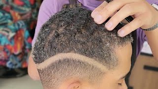 tutorial de un degradado alto en cabello Crespo chino fácil para principiantes tutorial de barbería [upl. by Monah992]