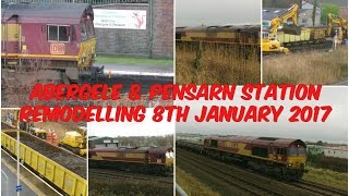 Abergele amp Pensarn Station 812017  remodelling engineering works  Class 66 [upl. by Akeryt]