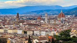 Panoramic View Florence  Piazzale Michelangelo amp Basilica San Miniato al Monte Firenze Italy [upl. by Enniotna835]