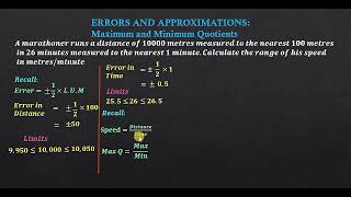 Errors and Approximations in Division Finding Max and Min Quotients [upl. by Asilak]