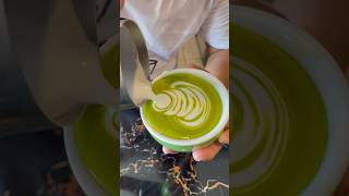 SLOWSETTA LATTE ART Matcha Green Tea Jago Minuman latteart [upl. by Yragerg521]