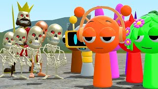 The Sprunki Family Made The Kingmod Skeletons Dance In Garrys Mod [upl. by Ahsial]