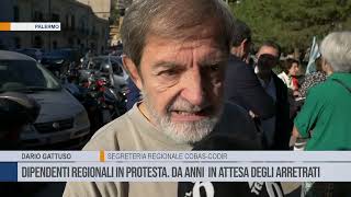 Palermo Dipendenti regionali in protesta Da anni in attesa degli arretrati [upl. by Aihsatsan]