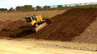 CAT D6N LGP dozer with Trimble 3D GPS pushing topsoil [upl. by Forsyth420]