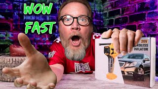 DIYtoolifz Upgraded Cordless Tire Inflator Air Compressor for Dewalt 20V Max Battery Review [upl. by Ernesta]