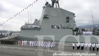 El himno de España interpretado en Getxo Vizcaya junto a la fragata Blas de Lezo [upl. by Kahl]