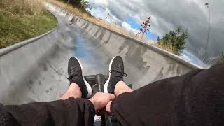 Sommerrodelbahn Waffenrod Rodelbahn Feriendorf Auenland Sommerrodelbahn bei Eisfeld onridePOV [upl. by Ylram]