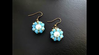 DIY beaded Earrings  How to make beaded Earrings  Bicone Earrings [upl. by Feigin]