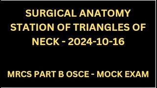 SURGICAL ANATOMY STATION OF TRIANGLES OF NECK [upl. by Vickey]