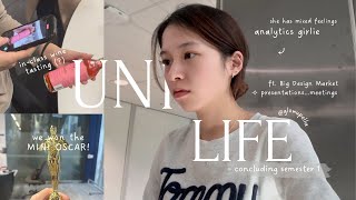 uni life 🎧┊ end the semester with me┊meetings wine tasting film festival design market [upl. by Nooj]