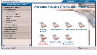 Accpac 002 Demo Accpac 5 4 Accounts Payable [upl. by Gunning]