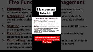 Five Functions of Management [upl. by Danialah]