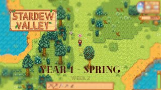 Stardew Valley Gameplay  No Commentary  Year 1  Spring Week 2 [upl. by Tristas]