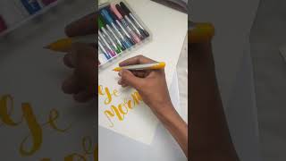 Brush Pen Calligraphy brushpen calligraphyart shorts artist [upl. by Mcclish257]