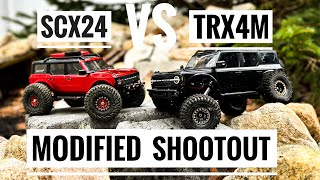 MODIFIED SHOWDOWN  TRX4M vs SCX24  Fully Upgraded Comparisons Performance Tests amp More [upl. by Anot]