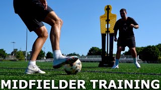 Midfielder Training Session  How To Improve First Touch Passing amp Body Feints [upl. by Ikram427]