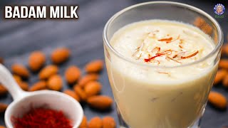 Hot Badam Milk Recipe  Homemade Almond Milk  Milk And Nuts Based Drink  Healthy Winter Drinks [upl. by Airla]