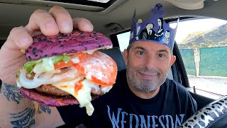 burger king NEW wednesdays whopper addams family food review [upl. by Denae]