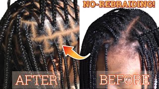 😱NO REBRAIDING The Best way to REFRESH old knotless braids amp box braids to look NEW again [upl. by Rubma644]