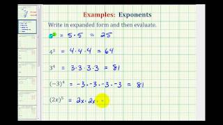 Ex Expanding and Evaluating Exponential Notation [upl. by Harbard911]