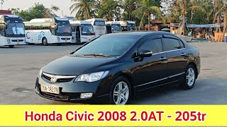 Honda Civic 2008 20 bản full chất khá giá chỉ 205 triệu [upl. by Oecam]