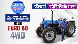 New Euro 60 4WD Tractor  Powertrac euro 60 4x4  Latest Powertrac Tractor Models  2021 [upl. by Neehs436]