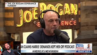 Joe Rogan reveals what Kamala Harris didnt want to talk about on podcast  Asmongold Reacts [upl. by Norga979]