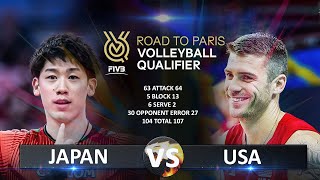 Japan vs USA  Volleyball Olympic QT 2023 [upl. by Feliza]