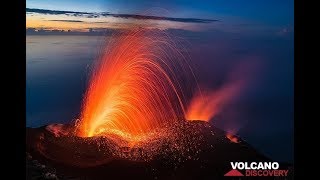 Stromboli volcano Italy erupts in spectacular fireworks  January 2019 [upl. by Ferneau449]