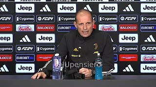 Conferenza stampa ALLEGRI pre SalernitanaJuve quotOut Cambiaso su HuijsenRoma Yildiz e Chiesaquot [upl. by Zurc238]