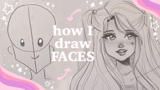 🌸 How I Draw Faces 🌸  easy tutorial my art style [upl. by Nolaf]