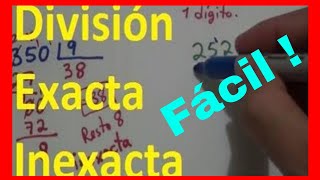 Division Exacta e Inexacta  🙂Comparación de Divisiones ☑️🙂 [upl. by Aniteb]