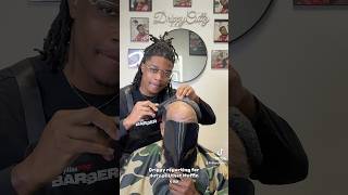 Mr pull his scalp back blue 💈🔥 austinbarber drippycuttz hairrestoration viralvideo [upl. by Llerreg]