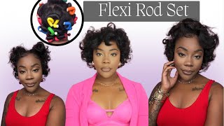 Flexi Rod Set  Natural Hair Straightened Curls [upl. by Neelram]