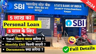 2024 SBI personal Loan rate of interest  Sbi se loan kaise le  5 lakh for 5 years EMI calculation [upl. by Mcarthur803]