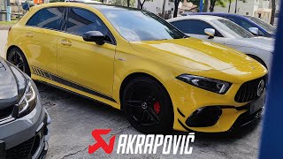 MERCEDES AMG A45S W177 AKRAPOVIC EXHAUST  MOST POWERFUL HOT HATCH [upl. by Aicineohp]