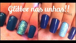 Como aplicar glitter nas unhas  Tutorial por Danielle [upl. by Aita]