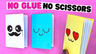 How to make ONLY PAPER diy MINI NOTEBOOK Easy origami notebook no glue no scissors [upl. by Friedrich]