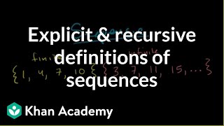 Explicit and recursive definitions of sequences  Precalculus  Khan Academy [upl. by Alys]