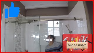 Como instalar una puerta de vidrio corrediza moderna para ducha  Modern Glass Shower Door Kit [upl. by Adnik]