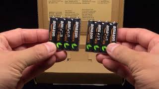 AmazonBasics AAA High Capacity 800 mAH NiMH Rechargeable Batteries 8 Pack Precharged  Unboxing [upl. by Stoat]